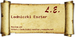 Ledniczki Eszter névjegykártya